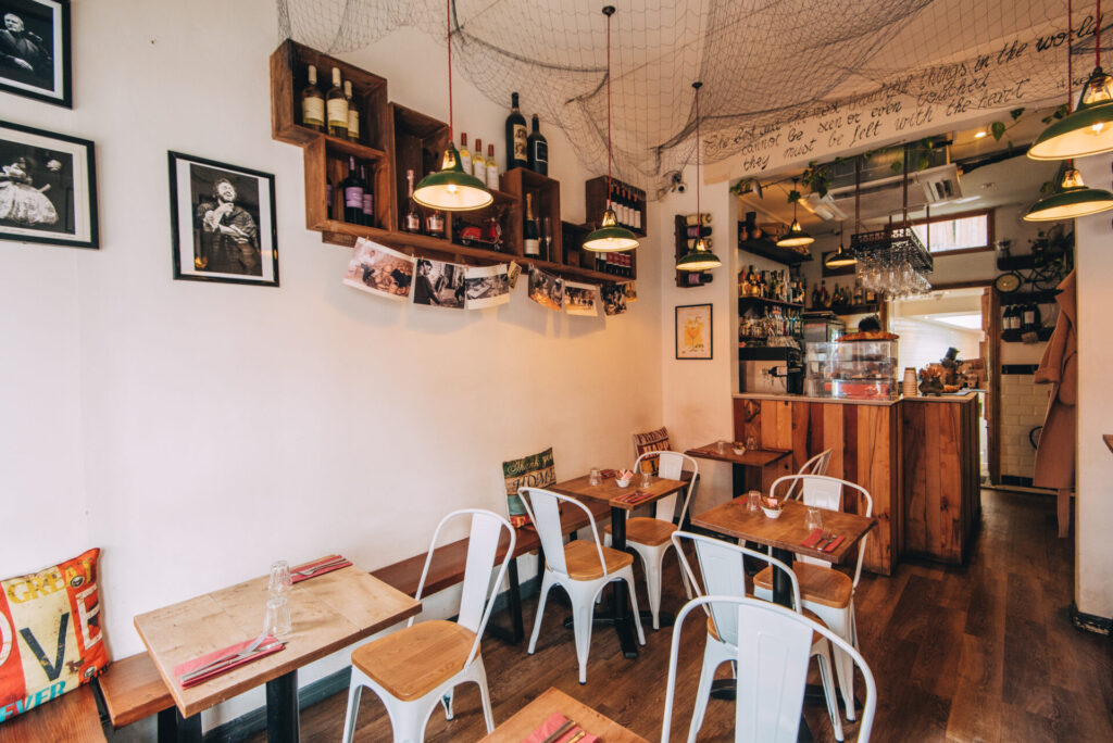 Dining room at Casa Tua Camden, an Italian restaurant in Camden Town, London
